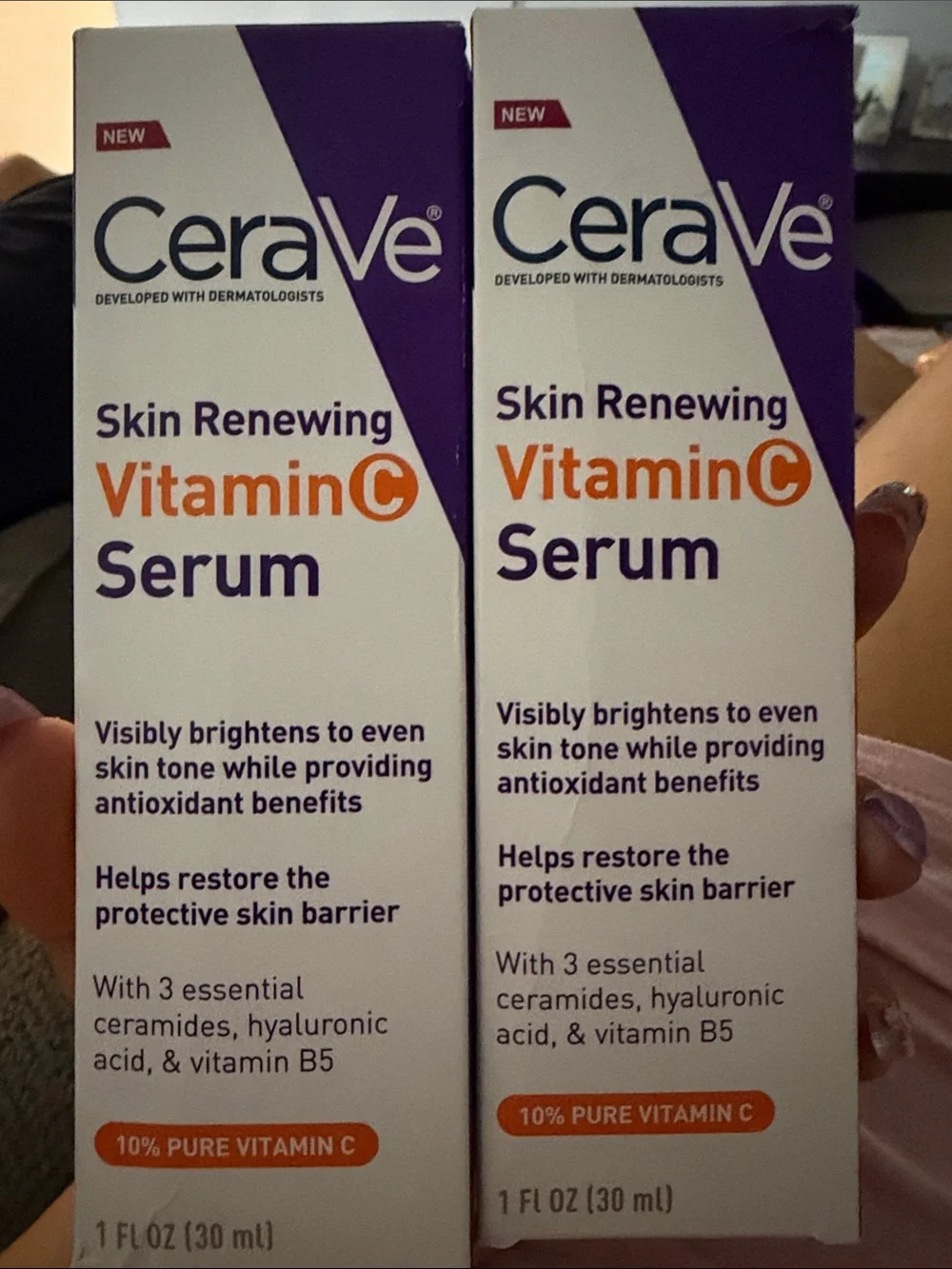 CeraVe Vitamin C Serum 2 boxes- White & Purple Packaging